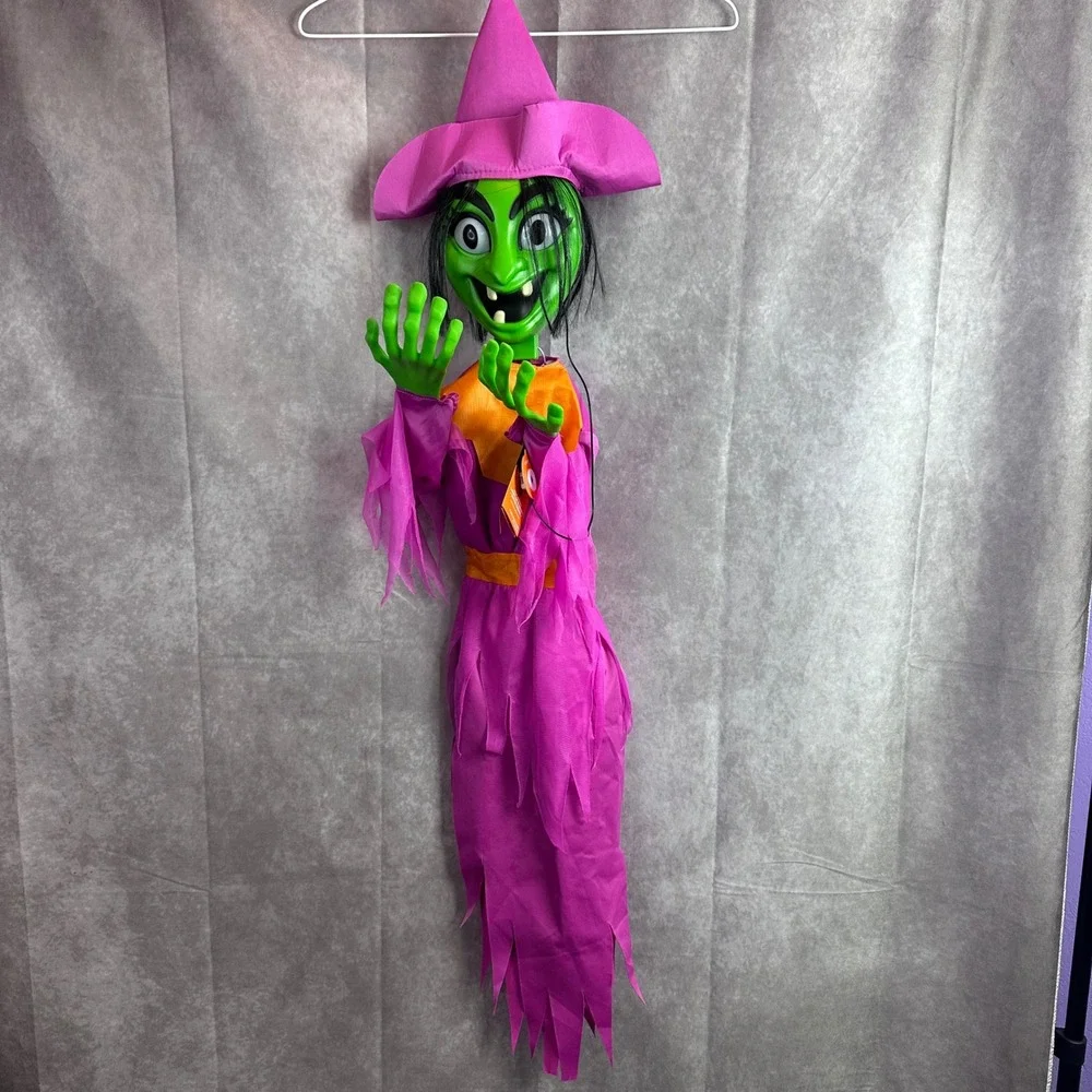 Target Halloween Hanging Animated Witch Purple Orange Green 240 43 6440 New